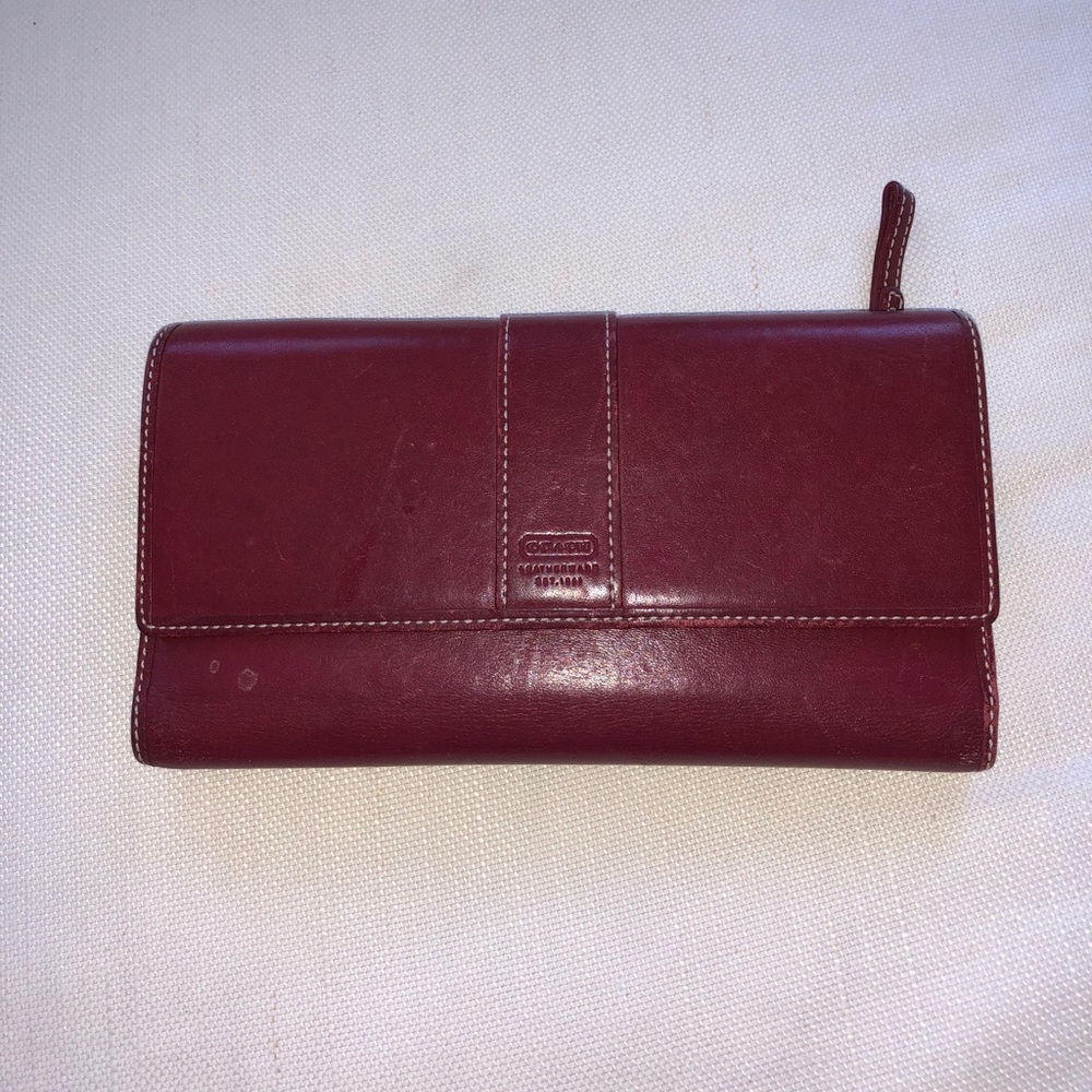 Authentic Coach Maroon Wallet Leatherware 1941